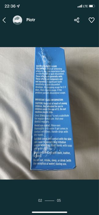 Paski wybielajace crest USA x10