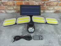 LAMPA LED SOLARNA 4x LED 20W czujnik IP65 + Pilot(KXK-601)