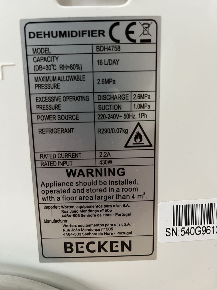 Desumificador BECKEN
