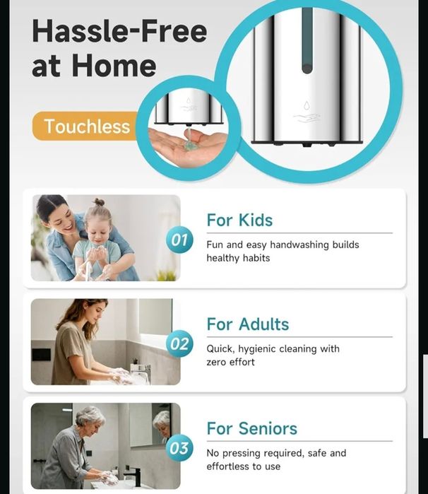 AIKE Ścienny automatyczny dozownik mydła 700 ml