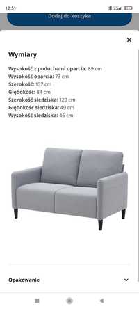 Sofa dwuosobowa Ikea + pufka