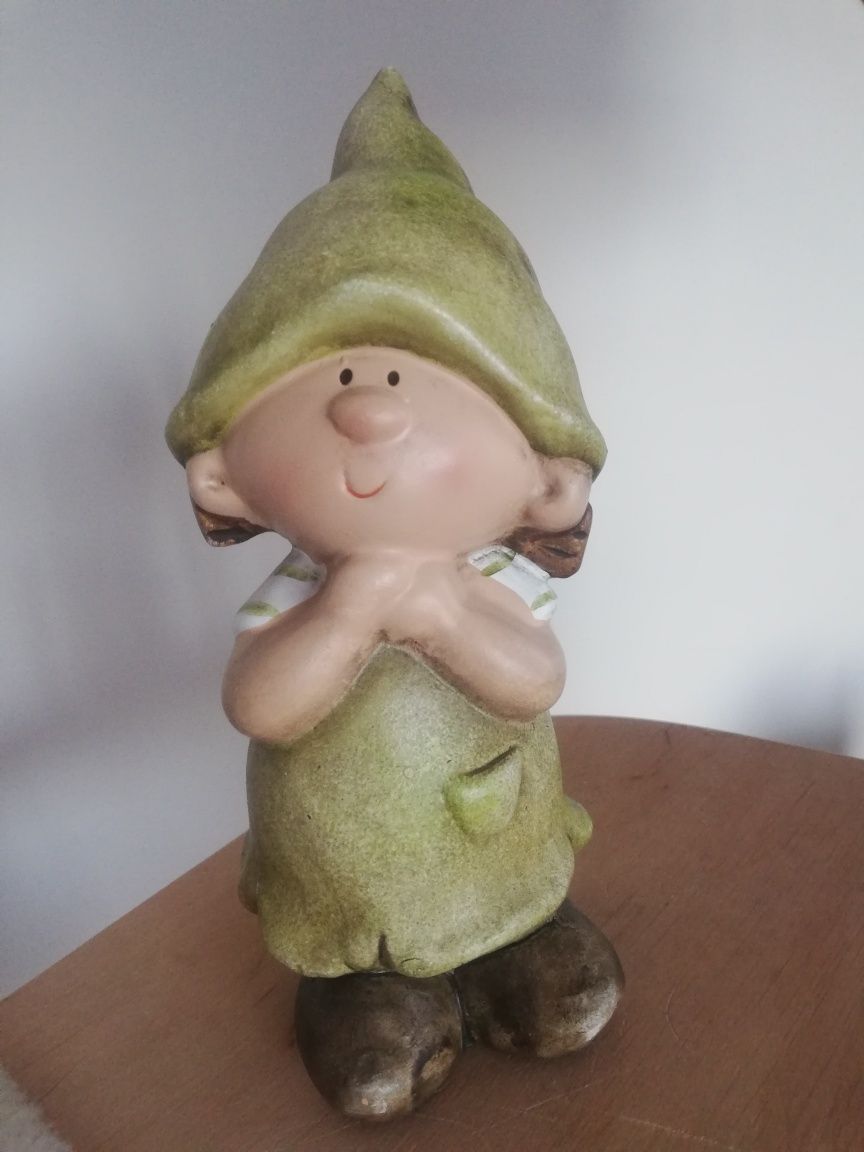 Figurki ceramiczne krasnal skrzat 2 szt