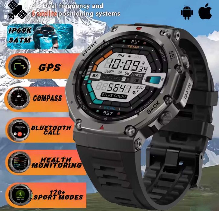 Тактичний смарт-годинник Glory T-REX  ULTRA GPS