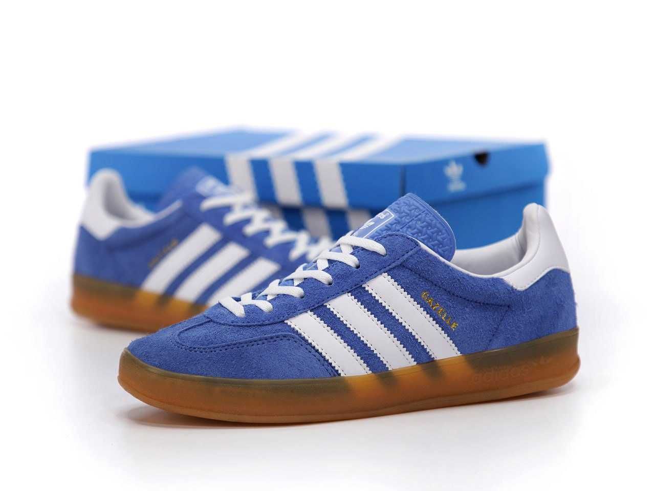 Кроссовки Adidas Gazelle Indoor Blue White Gum