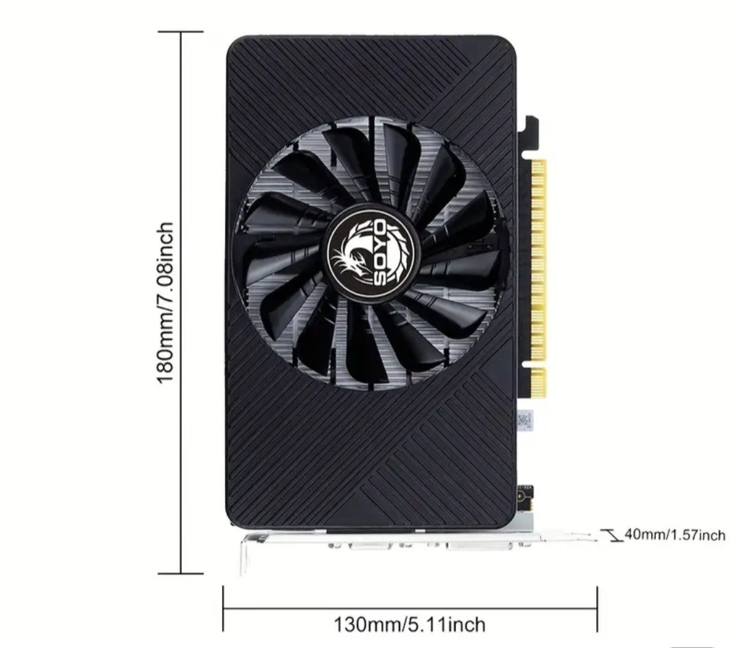 SOYO NVIDIA GeForce GTX750TI 4GB ігрова графічна карта, GDDR5, чорна,