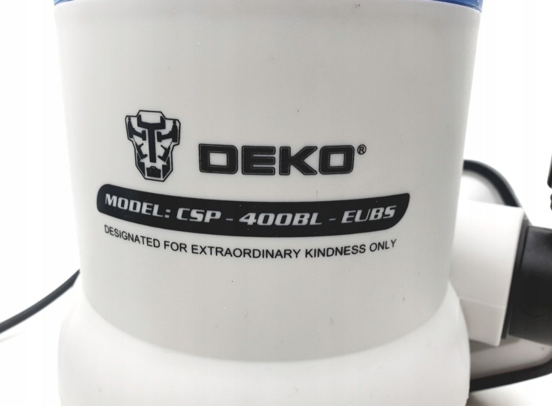 Pompa wody DEKO 400 W 8000 l/h przenośna z przełącznikiem pływakowym
