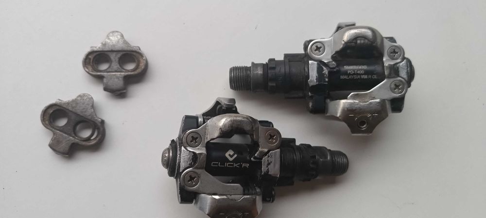 pedały SPD SHIMANO PD-T400 ClickR + bloki SH56 dla początkujących