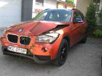 BMW X1 2013, 2.0 benzyna 150KM,jasne skóry,przebieg 92600km,uszkodzony