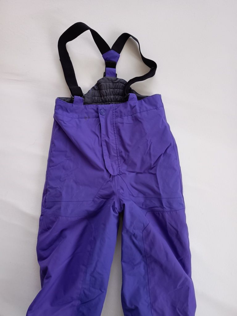 Spodnie narciarskie H&M r. 128 zimowe bdb fioletowe dziewczęce