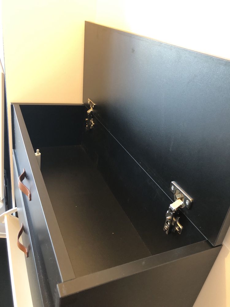 Szafka na buty/komoda drewniana czarna w stylu loft