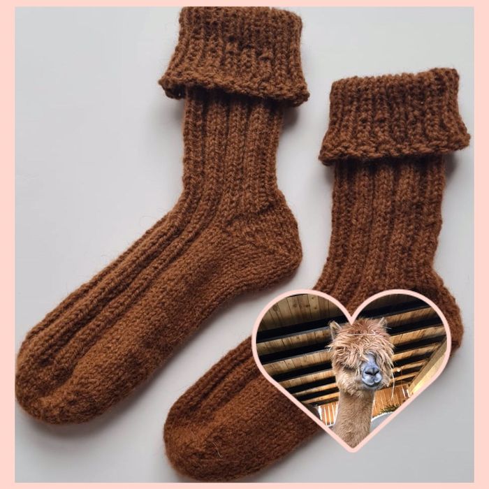 Skarpety wełniane wełna alpaka 37 38 hand made