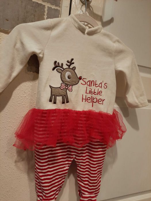 Pajacyk świąteczny welurowy.80 stan idealny