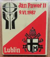Odznaka pamiątkowa Jan Paweł II Lublin 1987