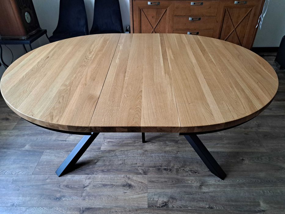 Stół Okrągły Dębowy Rozkładany