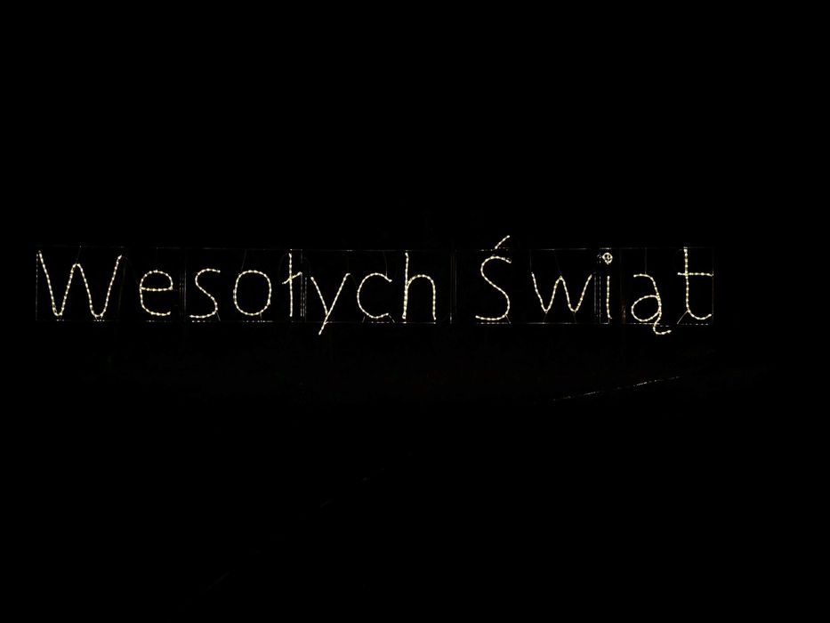 DUŻY Napis Wesołych Świąt LED 2D W Ramce stalowej