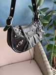 Torebka ćwiekowana gotycka listonoszka Crossbody T7