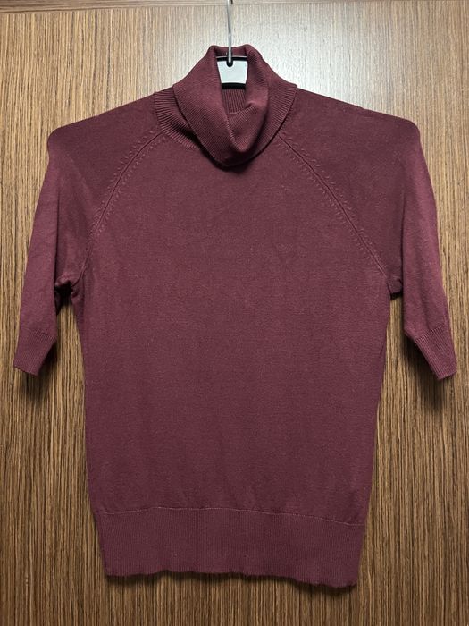 Golf bordowy wiskoza krotki rekaw S Orsay