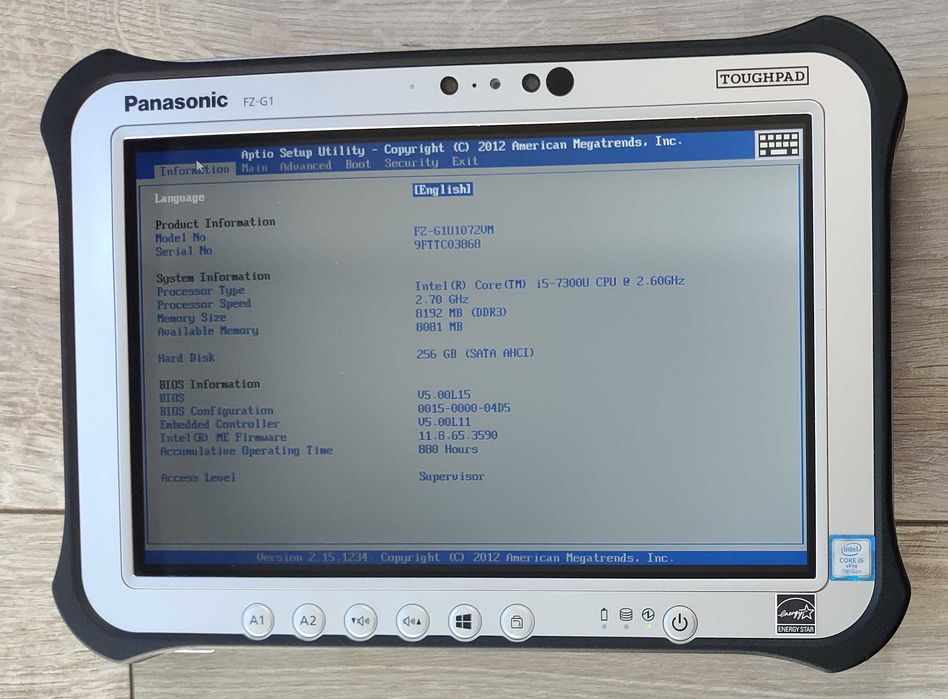 Panasonic FZ-G1 MK5 10.1" IPS FullHD i5-7300u/8 GB/SSD 256 GB/7h
