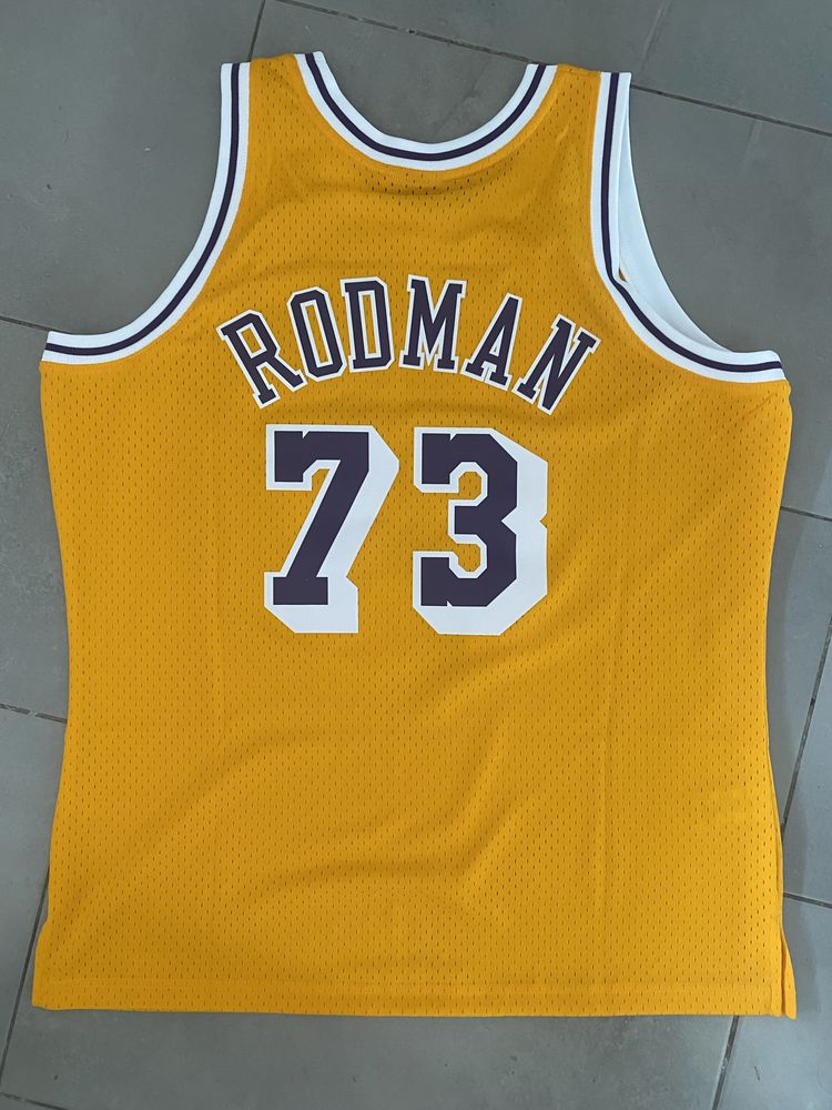 Camisola Nova original Basquetebol NBA Dennis Rodman 73 Lakers (XL)