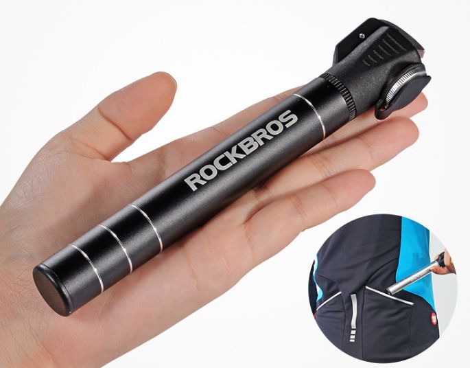 Насос мини-портативный ROCKBROS JG-1040 17см 75г 7бар вело велосипед