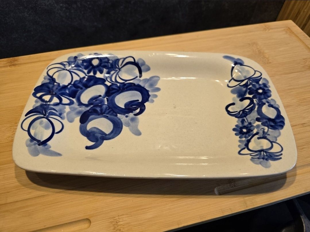 Ceramiczna duża taca w stylu Bolesławiec