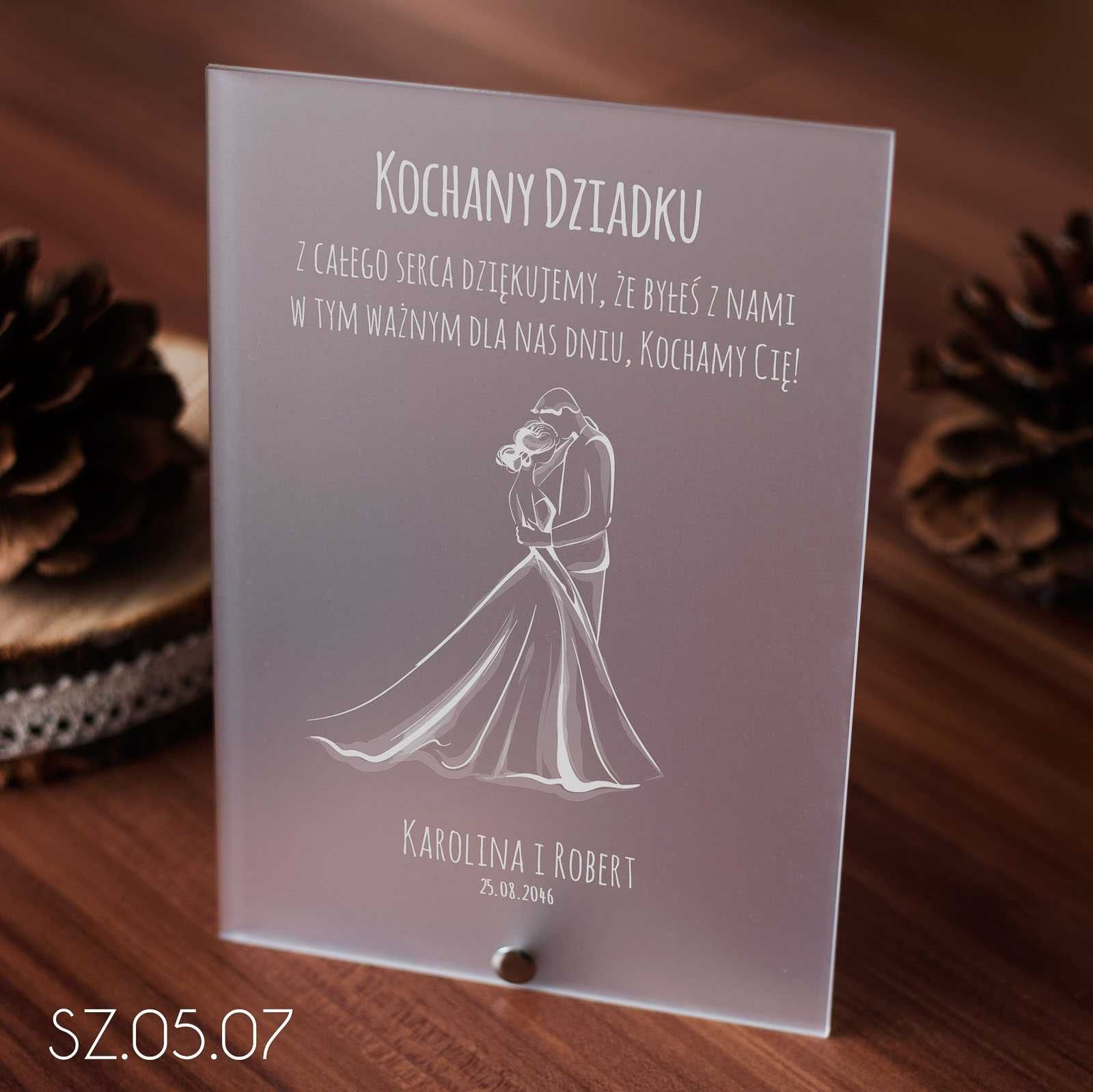Akrylowe statuetki podziękowanie dla rodziców, świadka, starosty ślub