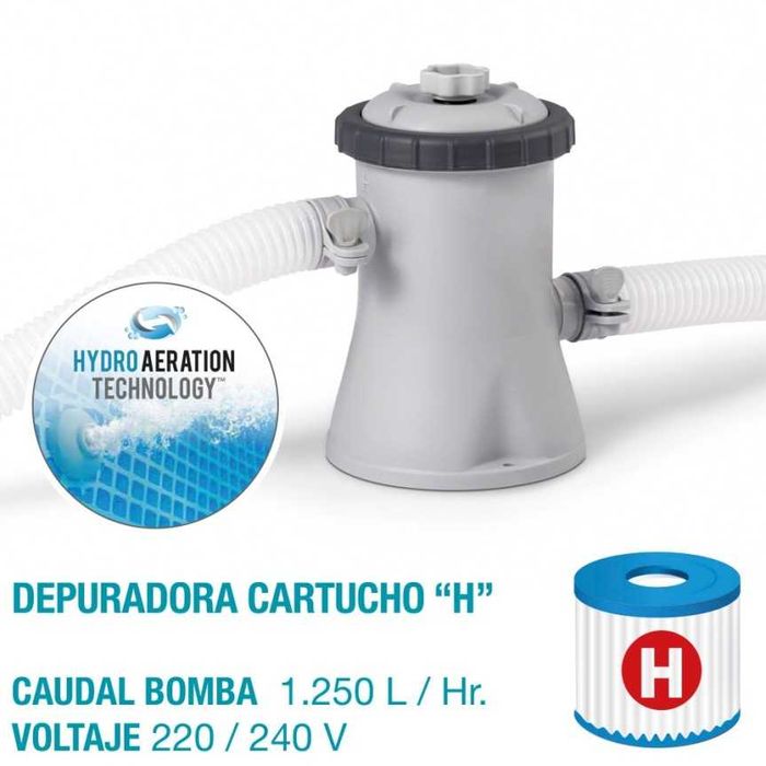 Bomba filtro cartucho 1.249L/H (Filtro tipo I) para piscinas Bestway