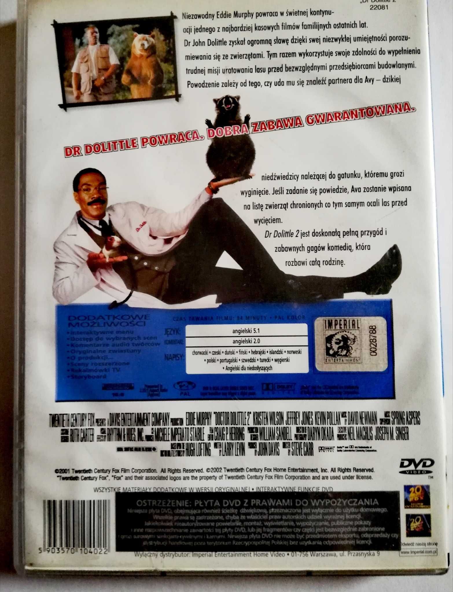 Dr Dolittle 2 film DVD Eddie Murphy komedia rodzinna