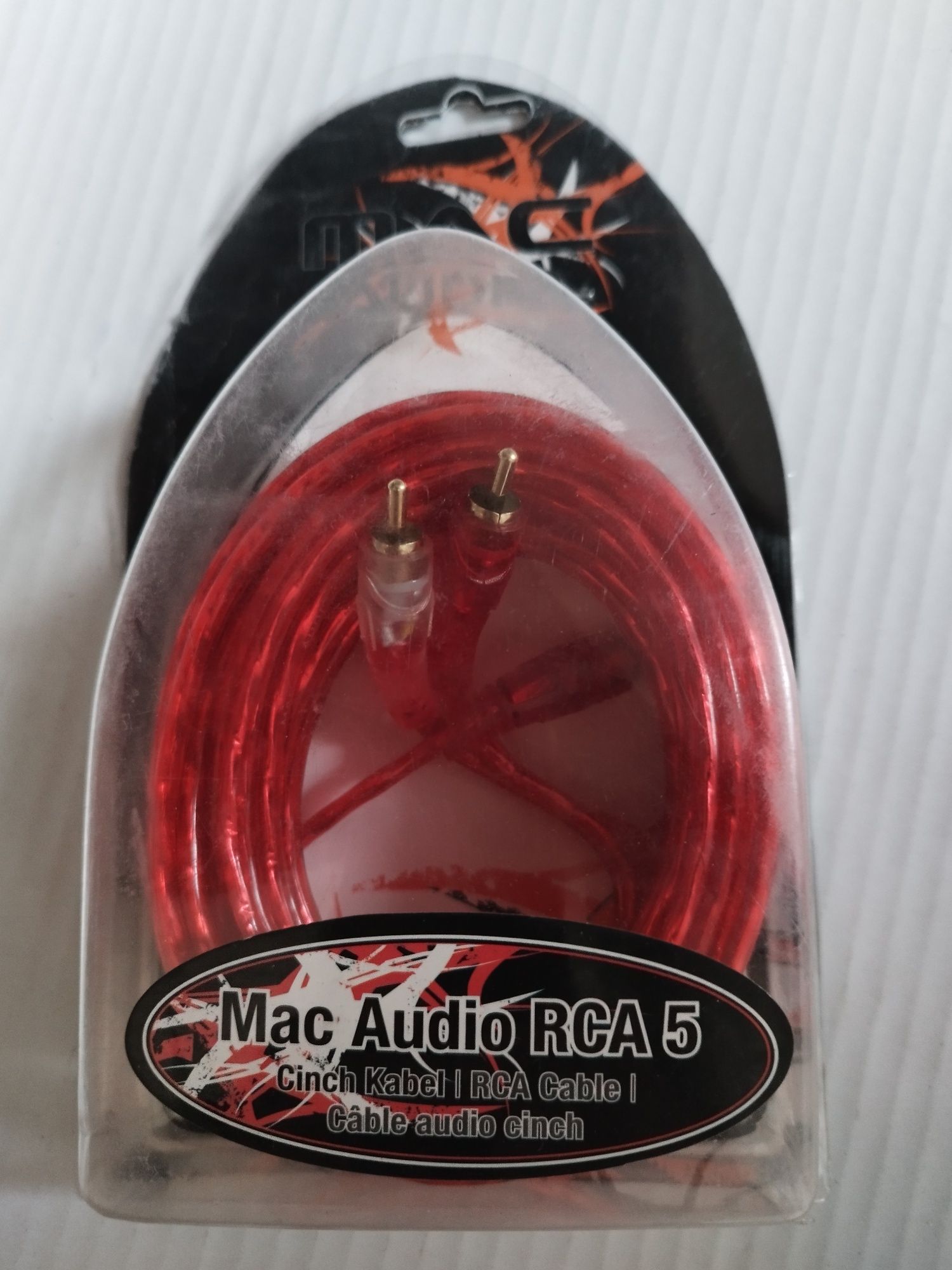 Kabel audio Cinch RCA 5m czerwony