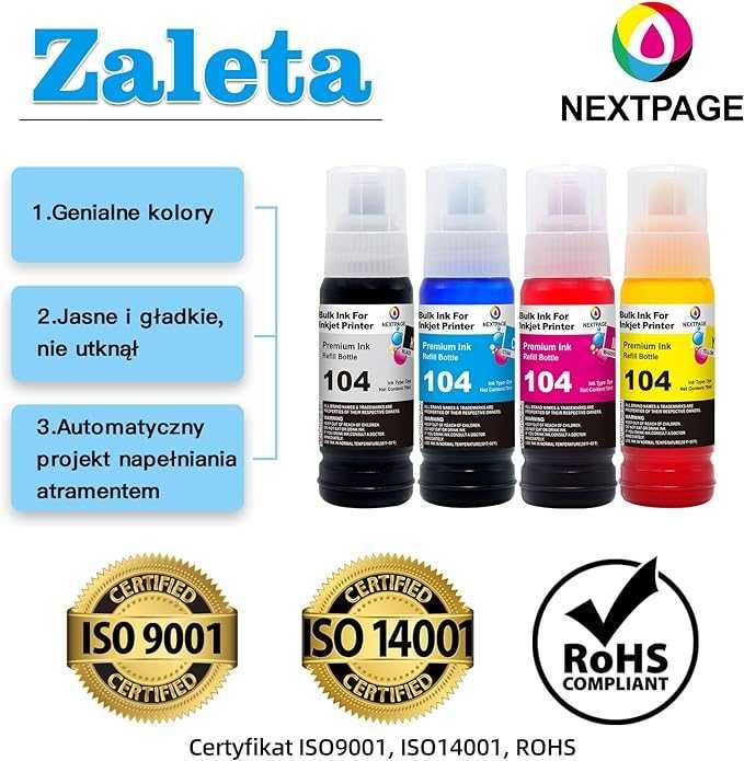 NEXTPAGE 104 tusz kompatybilny z Epson 104 EcoTank butelka