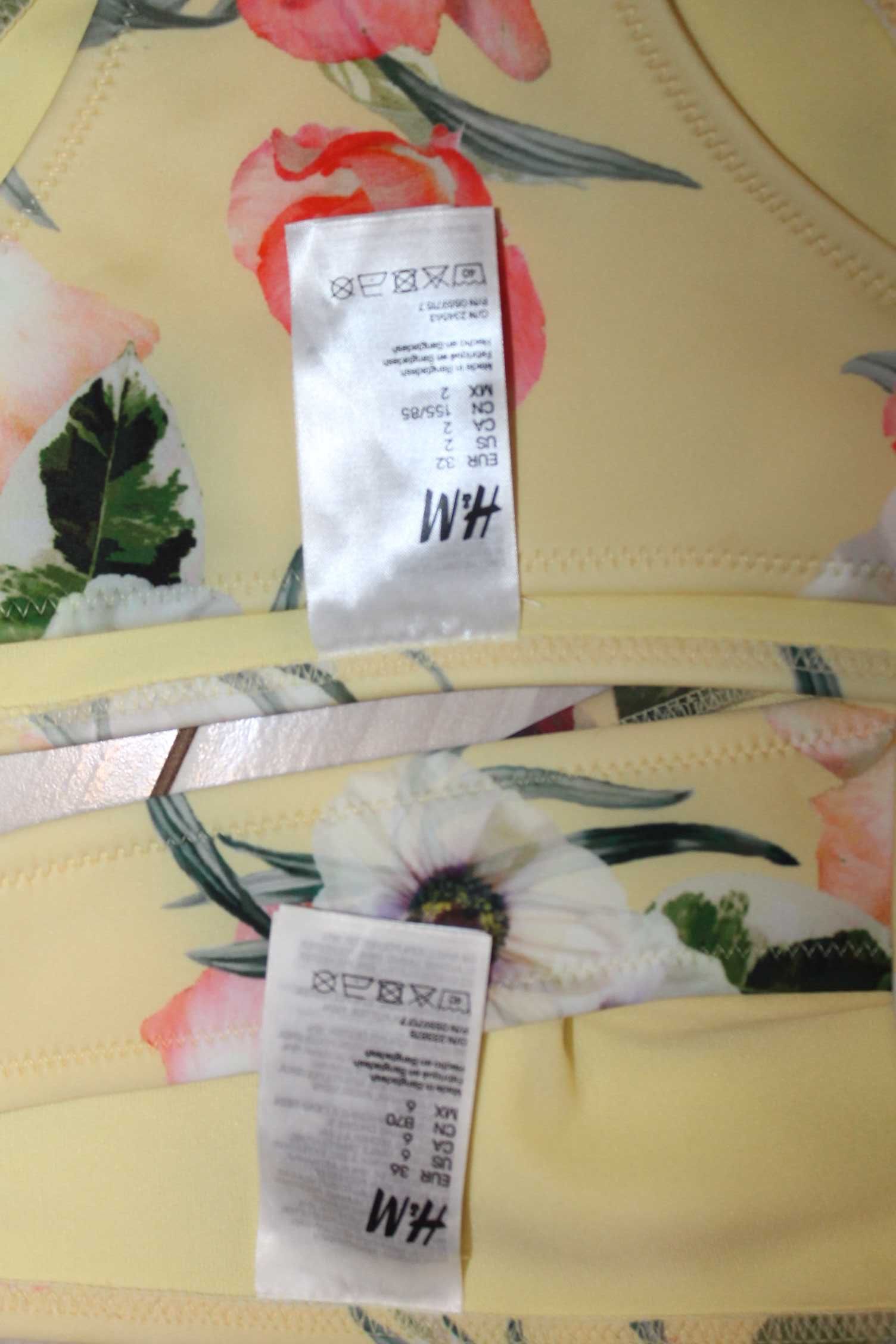 Купальник цветочный принт желтый от h&m из неопрена.