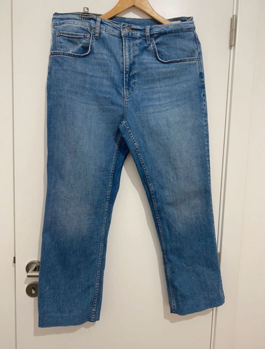 Calças ganga bootcut cropped Zara