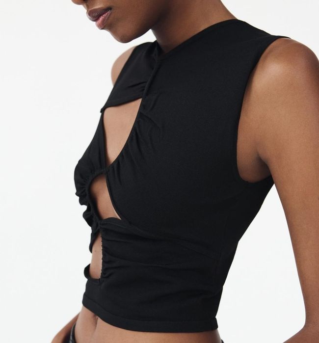 Wiskozowy top cut-out Zara. Nowy, wyprzedany, a TANIEJ!