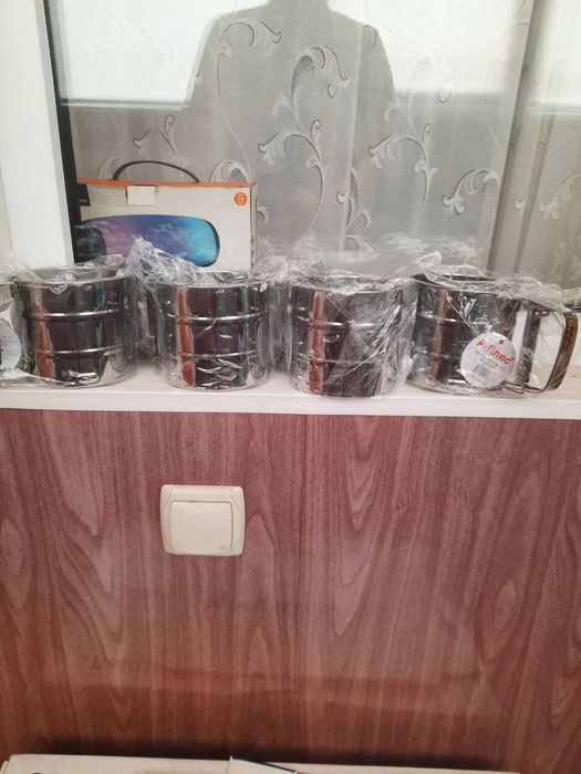 Кружка сито для просеивания муки 250мг широкая удобная нержавейка