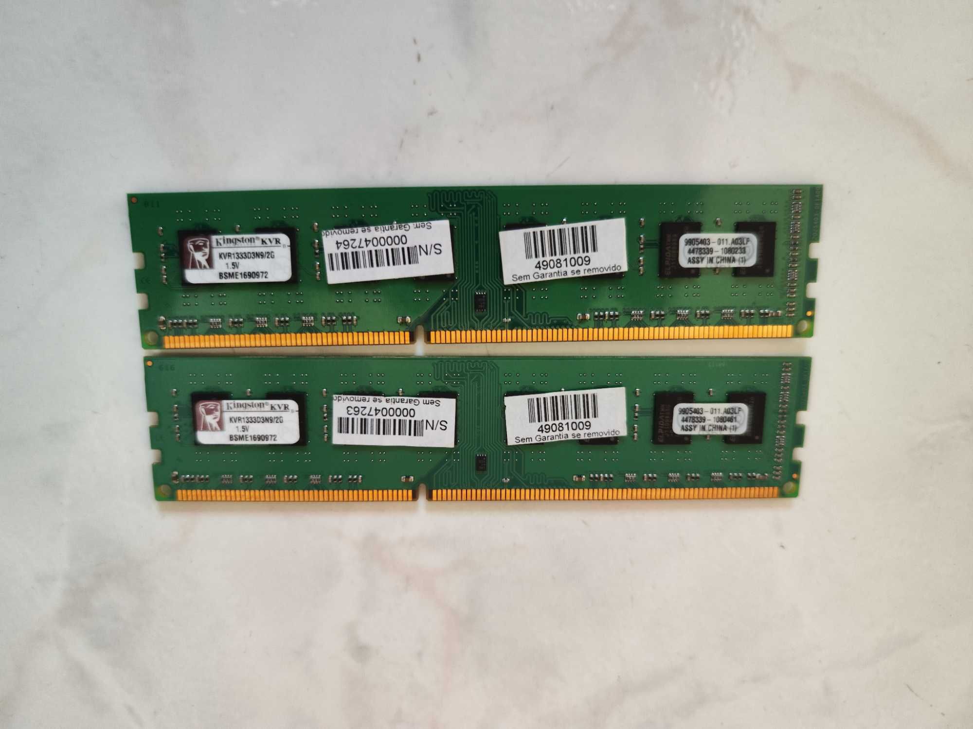 Memórias RAM Kingston KVR1333D3N9/2G 2GB 2Rx8 256M x 64-Bit PC3-10600