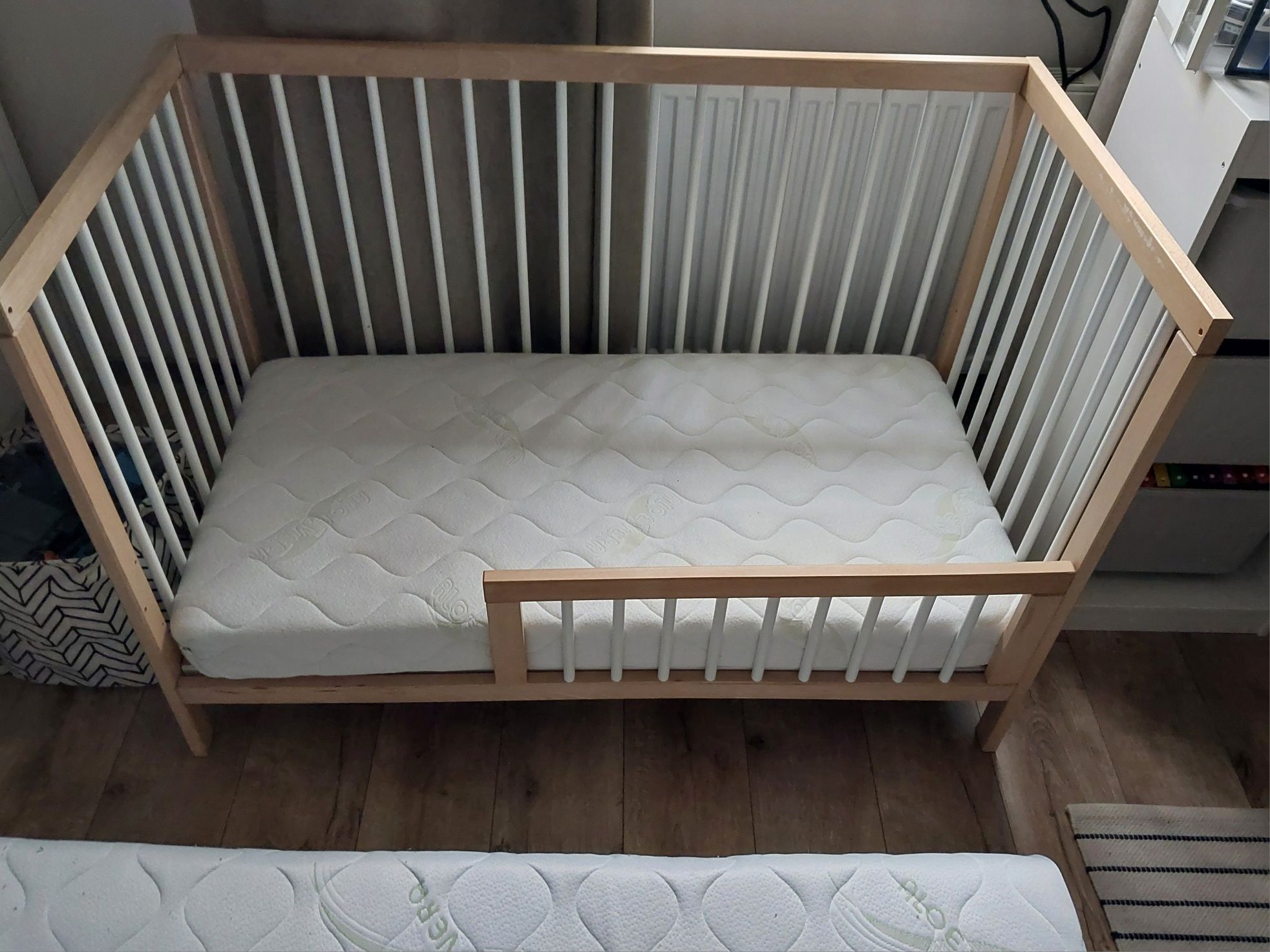 Łóżeczko bukowe 120x60 AVAX BABY Ascella gratis barierka + materac