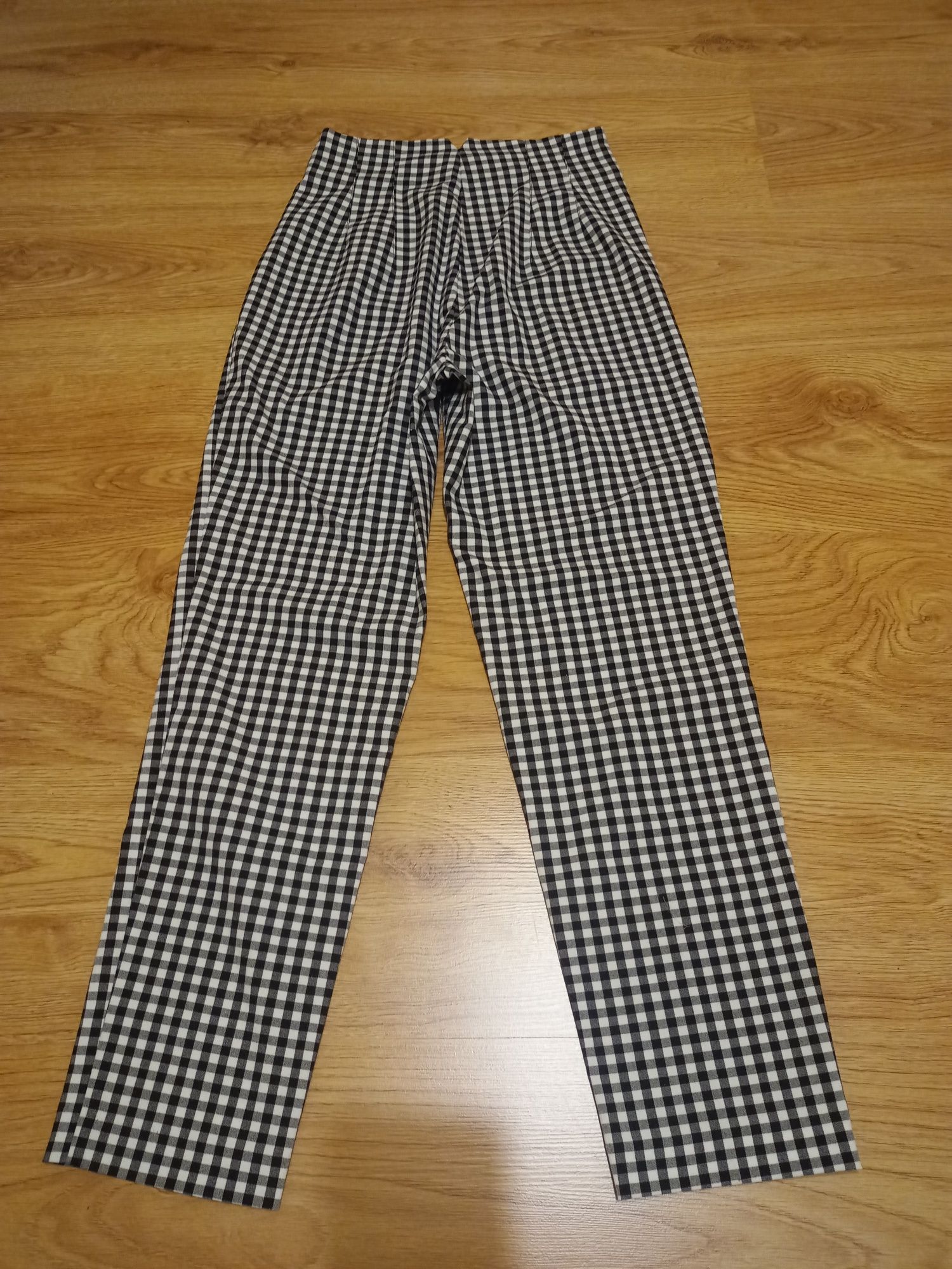 Spodnie chinosy zara w kratke vichy 36