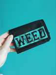 Czarny portfel z napisem Weed House unisex