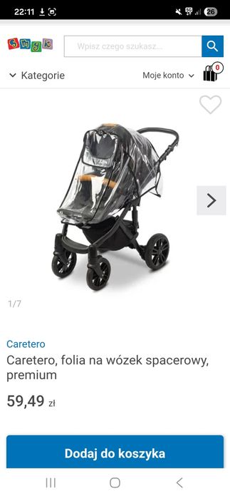 Folia przeciwdeszczowa na wózek spacerowy