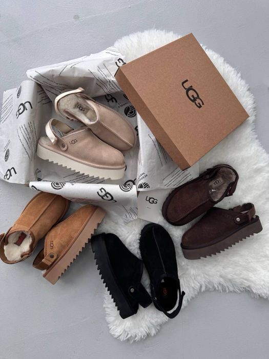 БЕЗ ПЕРЕДОПЛАТ‼️ Зимові Ugg lanah clog PLATFORM CHOCOLATE  коричневі