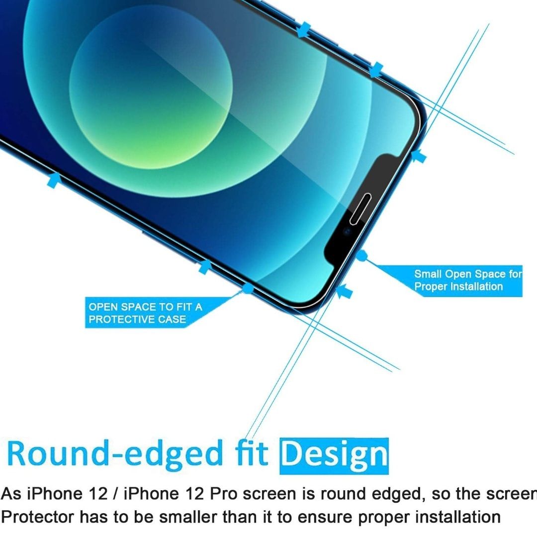 NEW'C 2 sztuki Szkło dla iPhone 12, iPhone 12 Pro