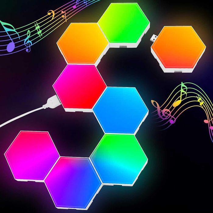 Luzes Gamer de parede hexagonal LED