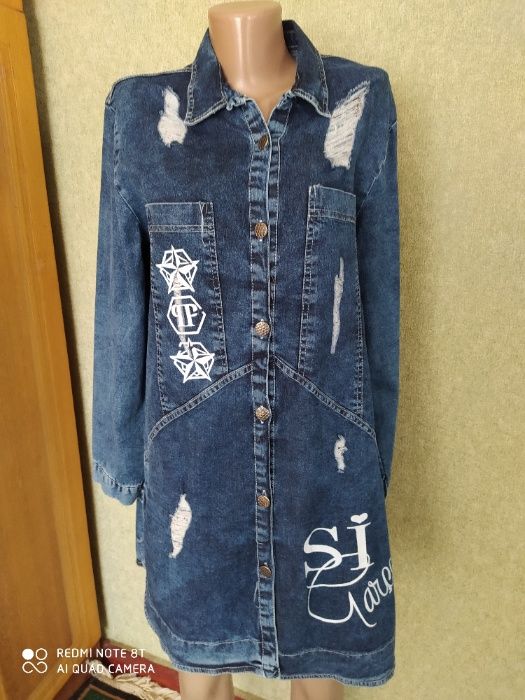 Джинсовый кардиган 50розмір