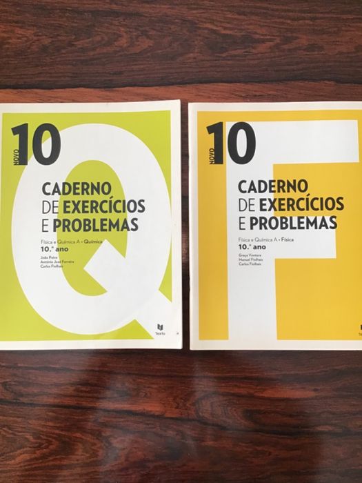 2 livros de exercícios de Física e Química A, 10° ano