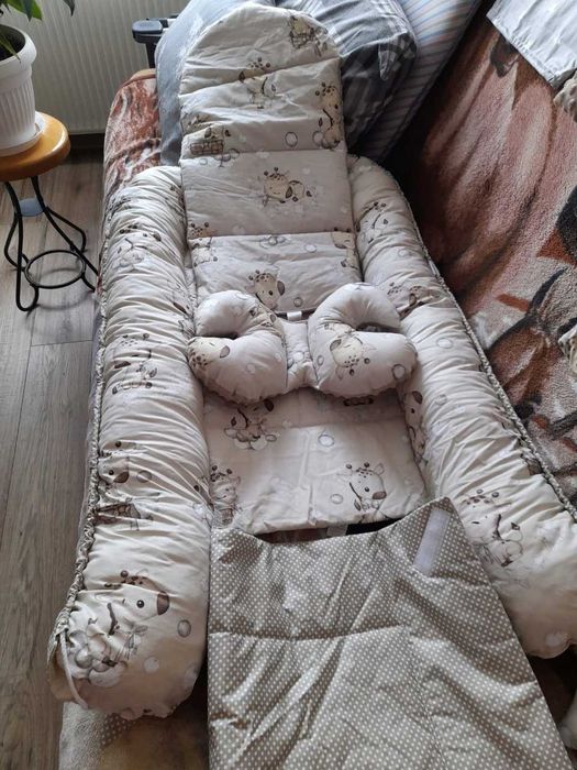 Kokon niemowlęcy minky + bawełna | Zestaw XXL 7 elementów *NOWOŚĆ*