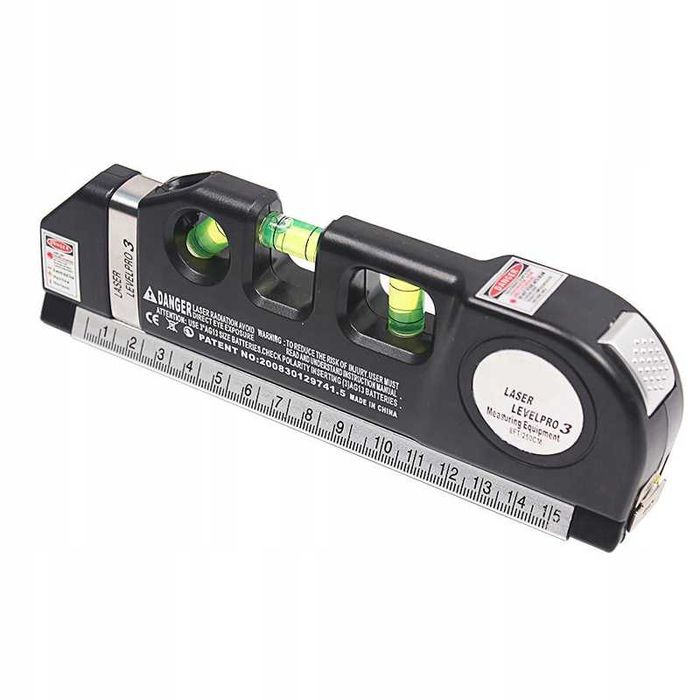 poziomica laserowa z miarką 250cm laser 3 libelki