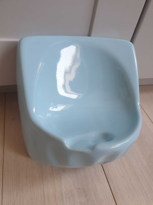 Niebieska stara mydelniczka vintage PRL ceramiczna