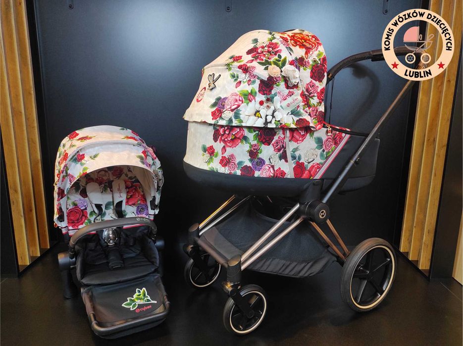Cybex PRIAM Spring Blossom Light wózek głęboko-spacerowy 2w1 Rose Gold