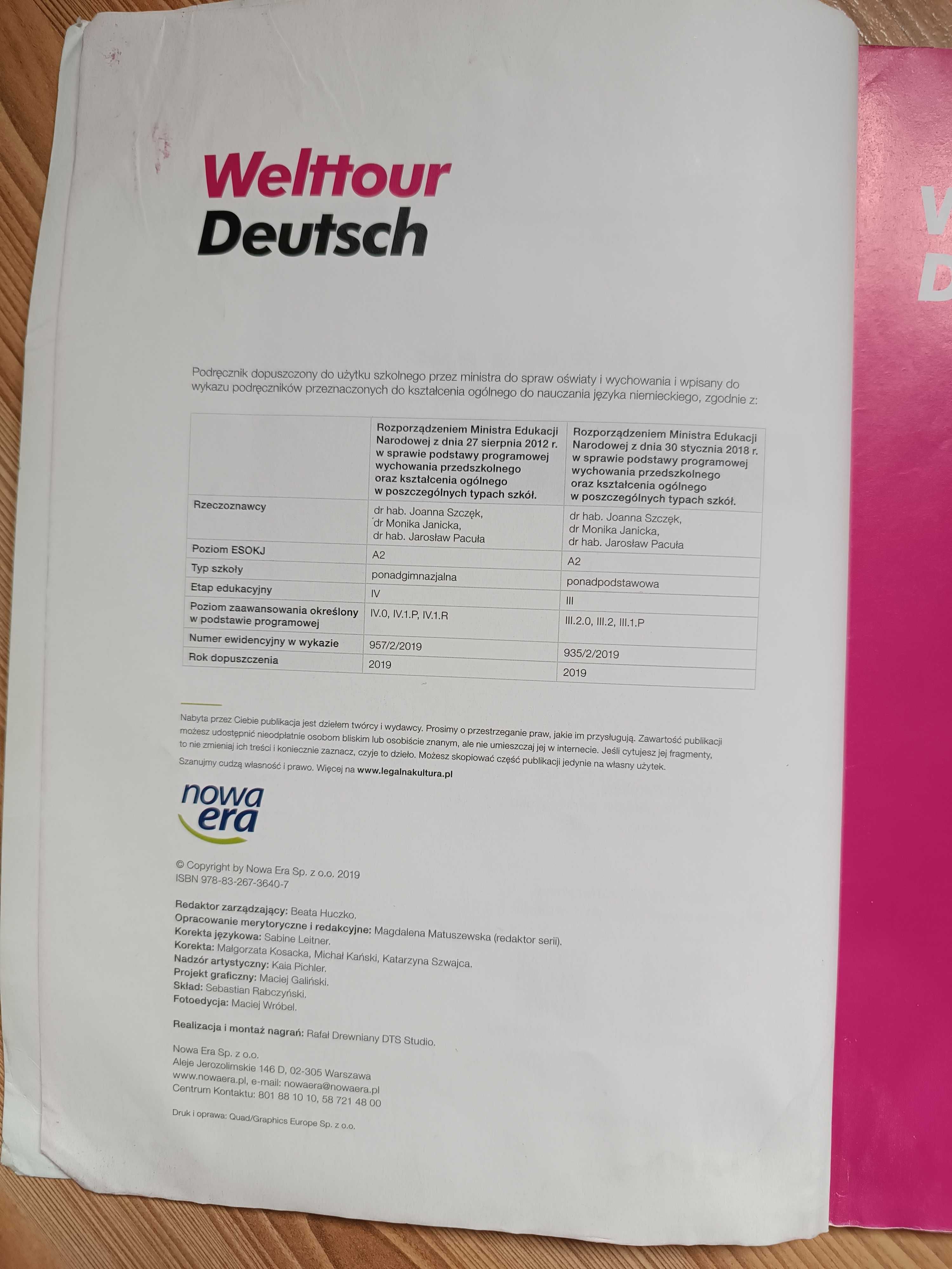 Welttour Deutsch 2. Podręcznik. Język niemiecki. Poziom A2.