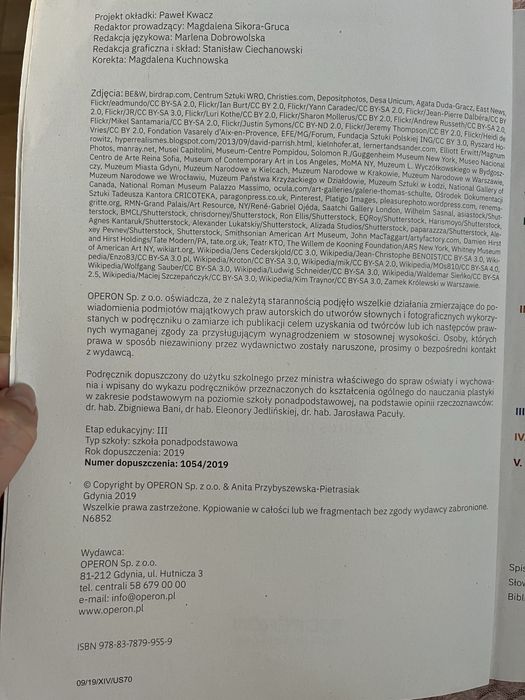 Plastyka szkola ponadpodstawowa operon zakres podstawowy